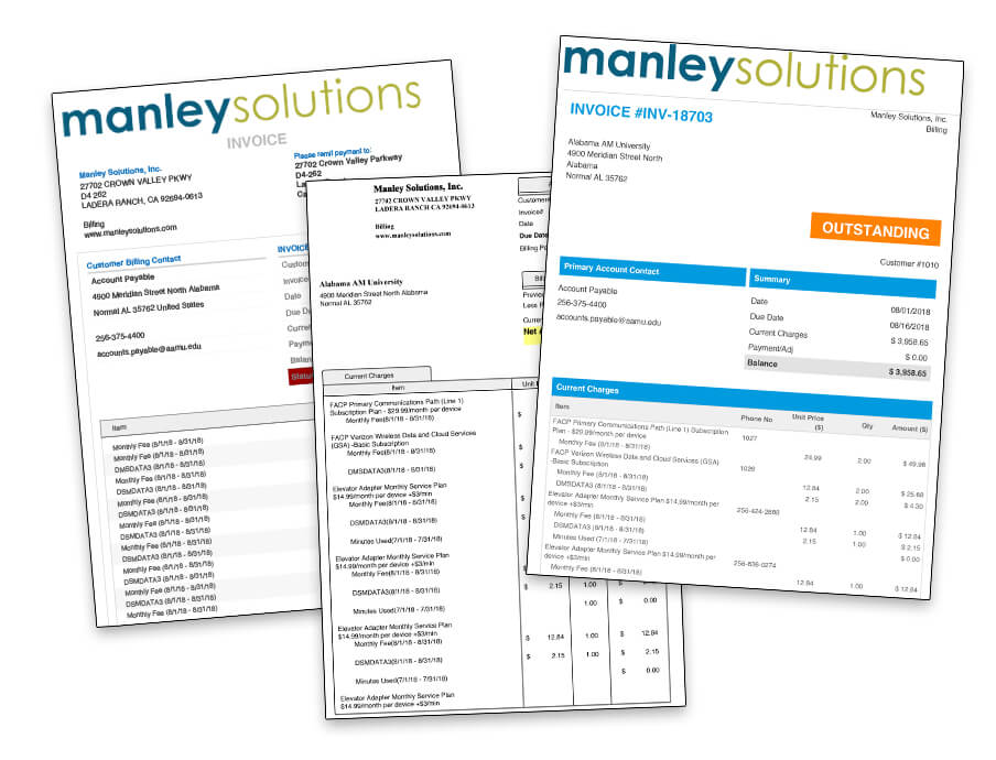 Variety of invoice templates to choose from.